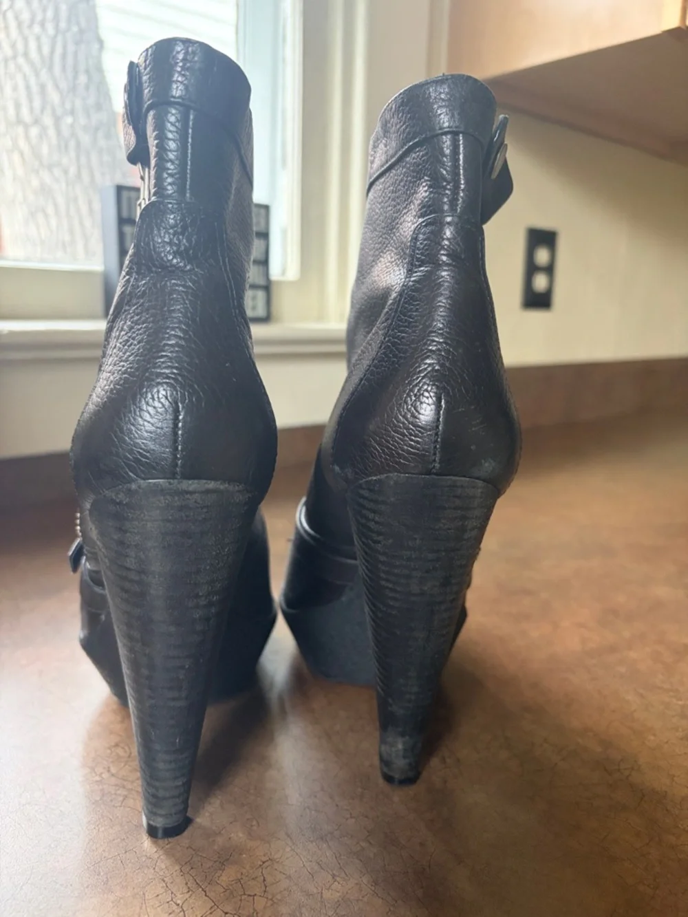 Pour La Victoire Moto Biker Boots Bootie Black Heel 10 - Picture 2 of 7